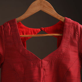 Plain slub silk readymade blouse 08 - handcrafted