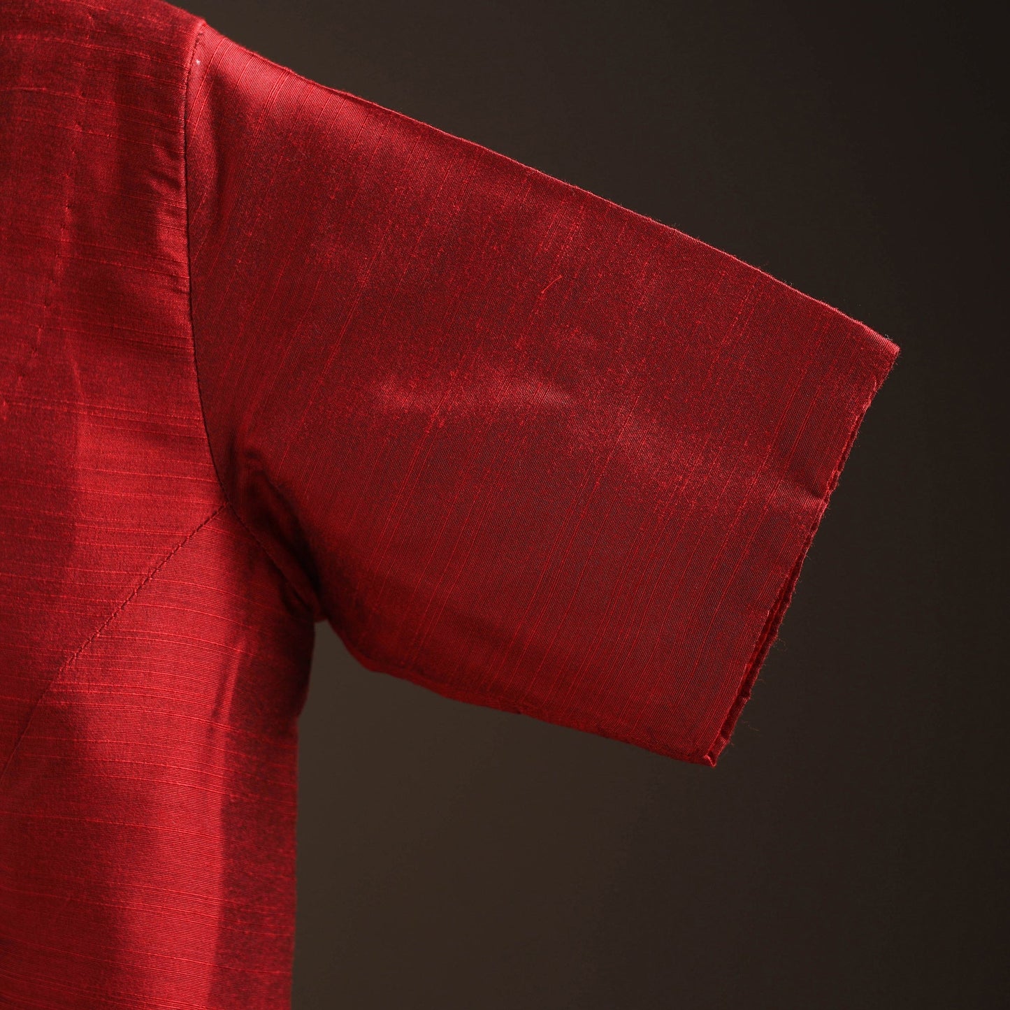 Plain slub silk readymade blouse 08 - handcrafted