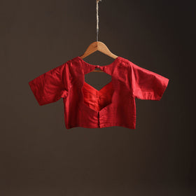 Plain slub silk readymade blouse 08 - handcrafted