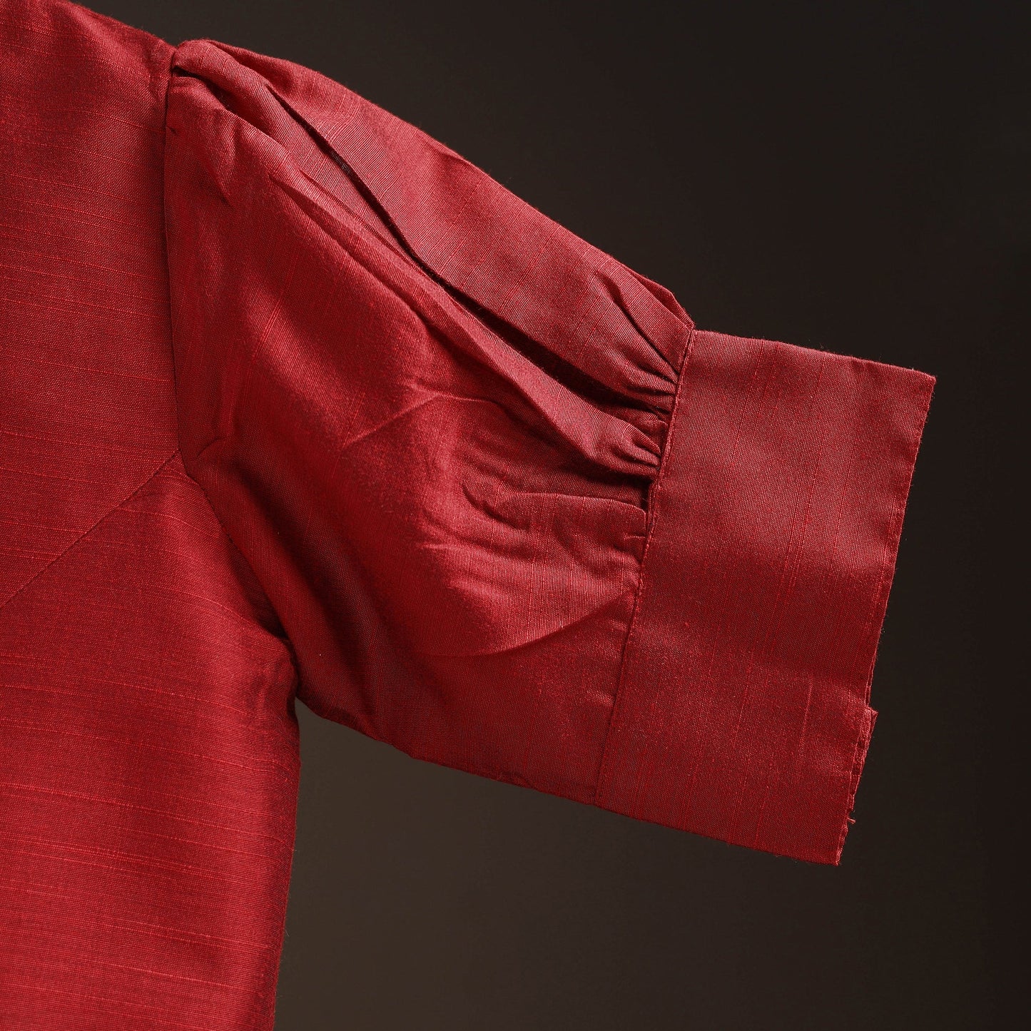 Plain slub silk readymade blouse 13 - handcrafted