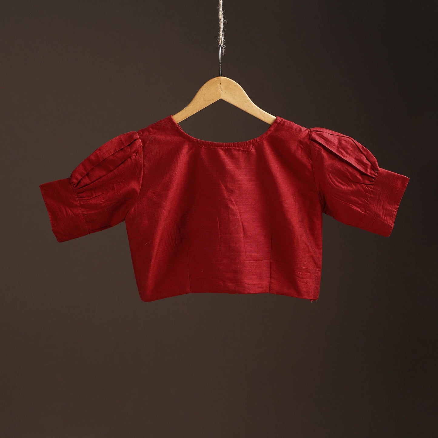 Plain slub silk readymade blouse 13 - handcrafted