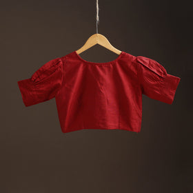 Plain slub silk readymade blouse 13 - handcrafted