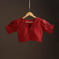 Plain slub silk readymade blouse 13 - handcrafted