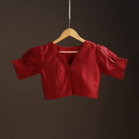 Plain slub silk readymade blouse 13 - handcrafted