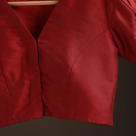 Plain slub silk readymade blouse 13 - handcrafted