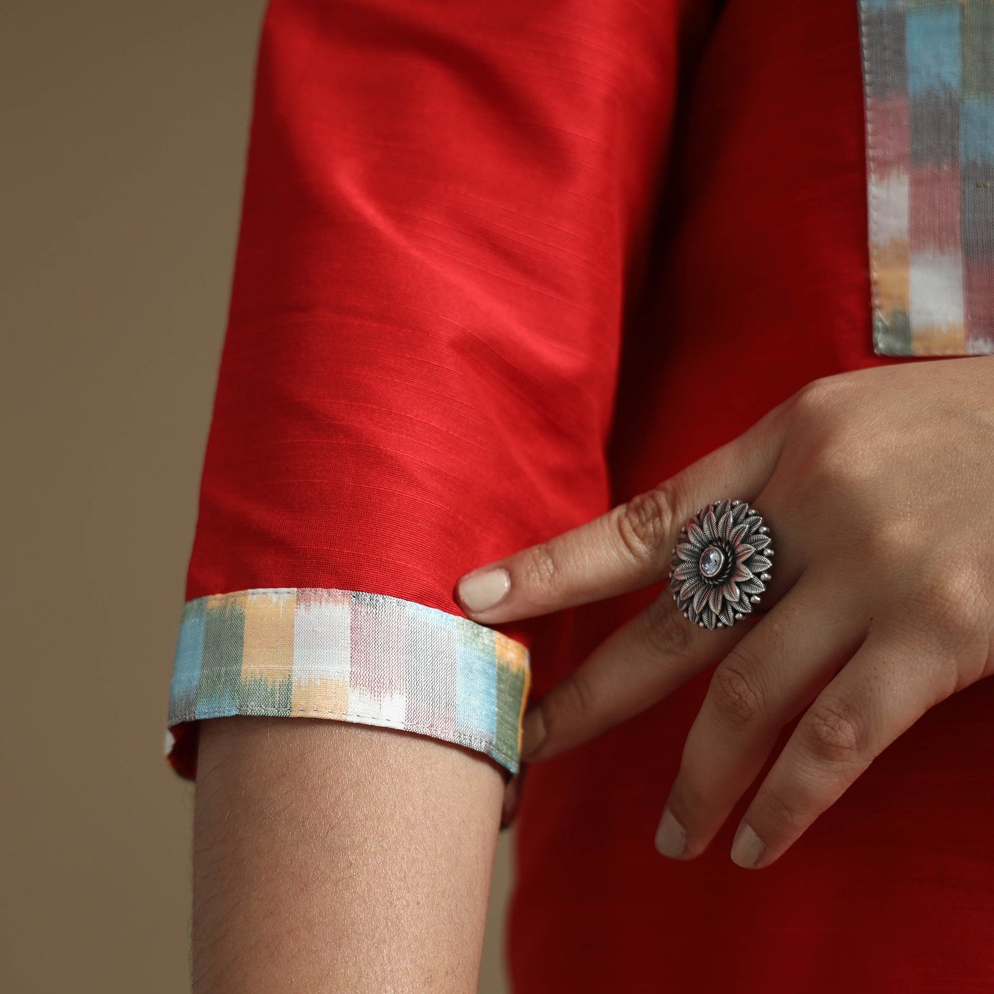 Buy Plain Solid Slub Silk Straight Kurta for Women