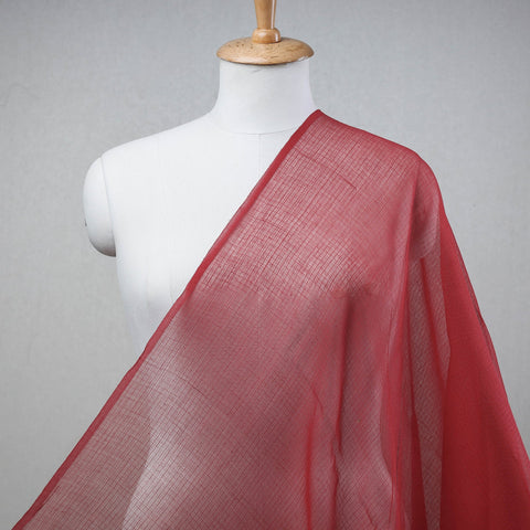 Red Plain Weaving Cotton Kota Doria Fabric Online in India
