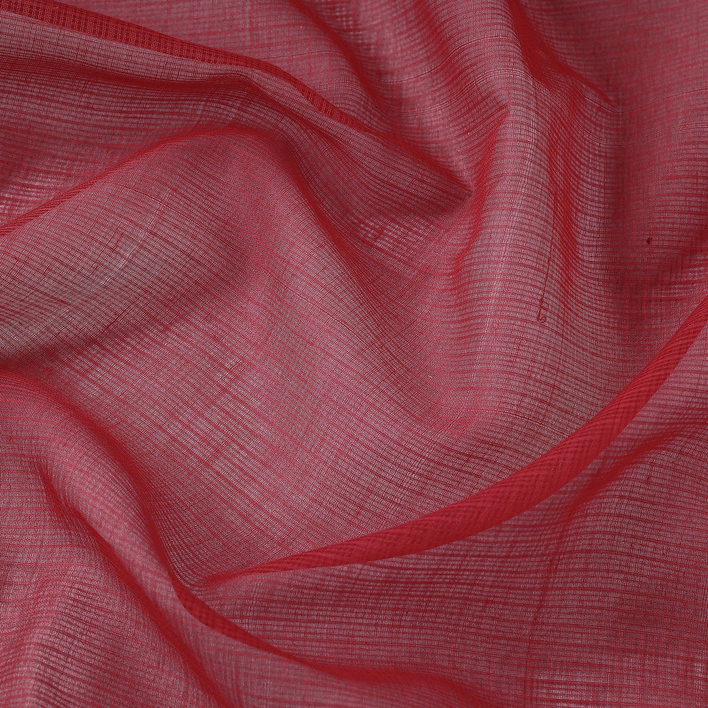 Red Plain Weaving Cotton Kota Doria Fabric Online in India