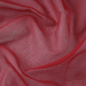 Red Plain Weaving Cotton Kota Doria Fabric Online in India