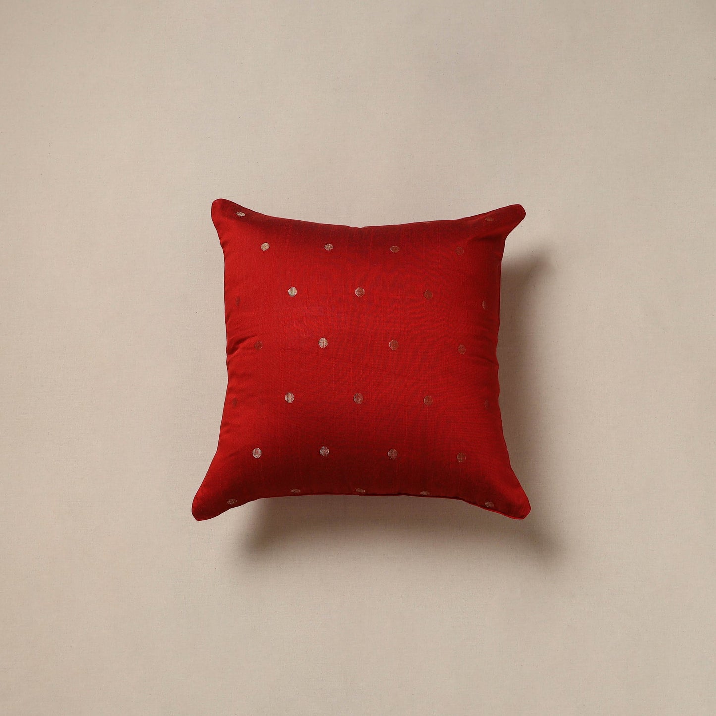 Plain zari buti cushion cover 131 - handcrafted