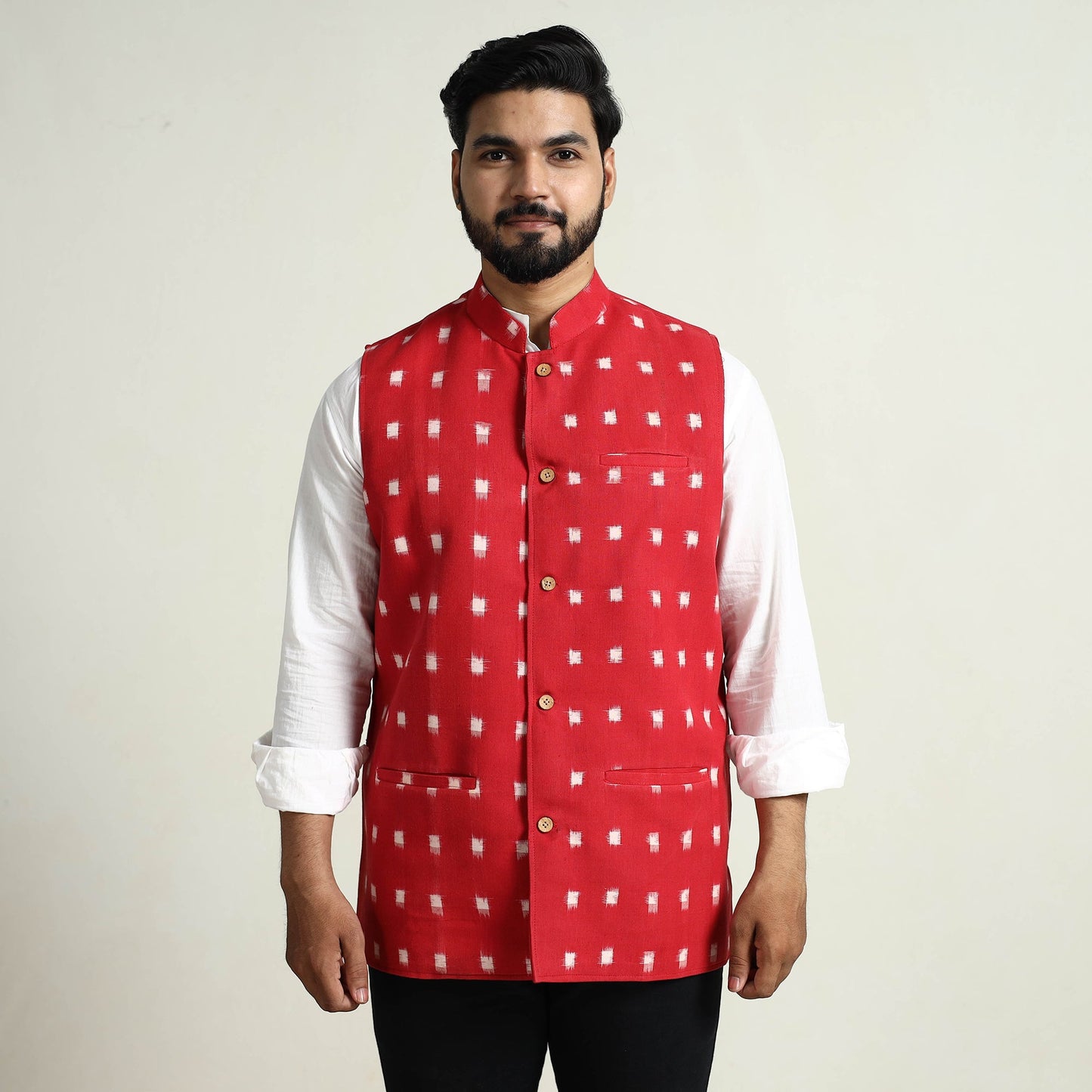 Pochampally Ikat Cotton Nehru Jacket