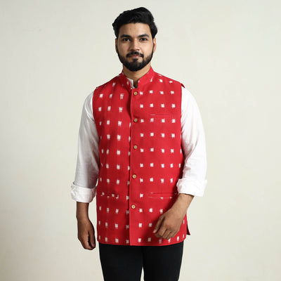 Pochampally Ikat Cotton Nehru Jacket