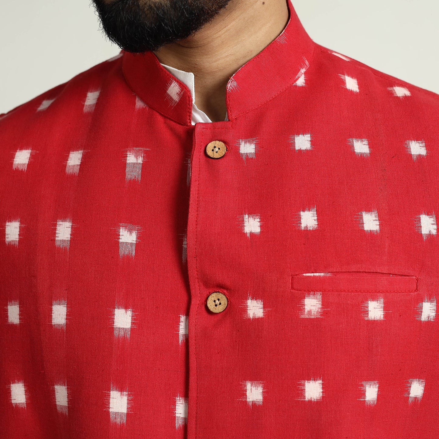 Pochampally Ikat Cotton Nehru Jacket