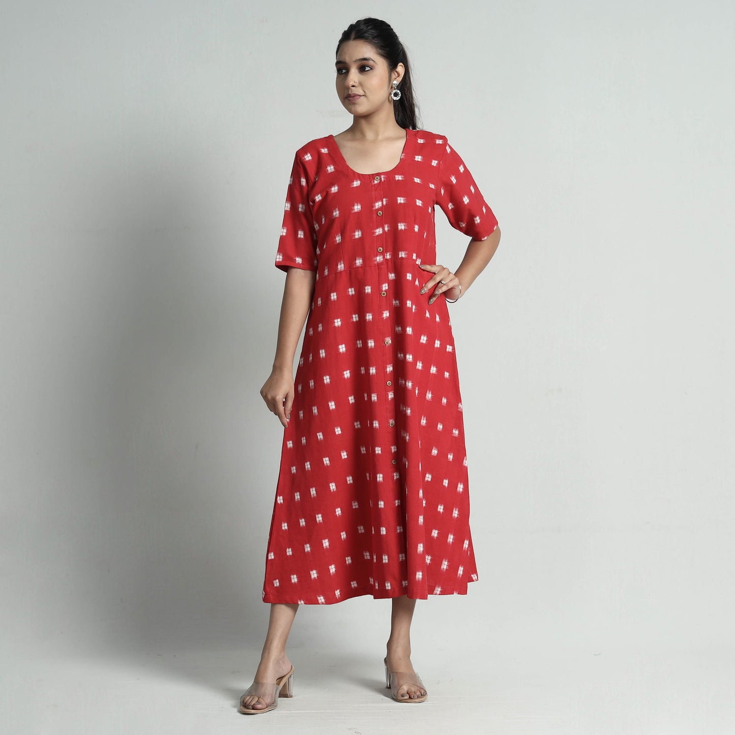 Buy Pochampally Double Ikat Weave Cotton Dress Online l iTokri.com