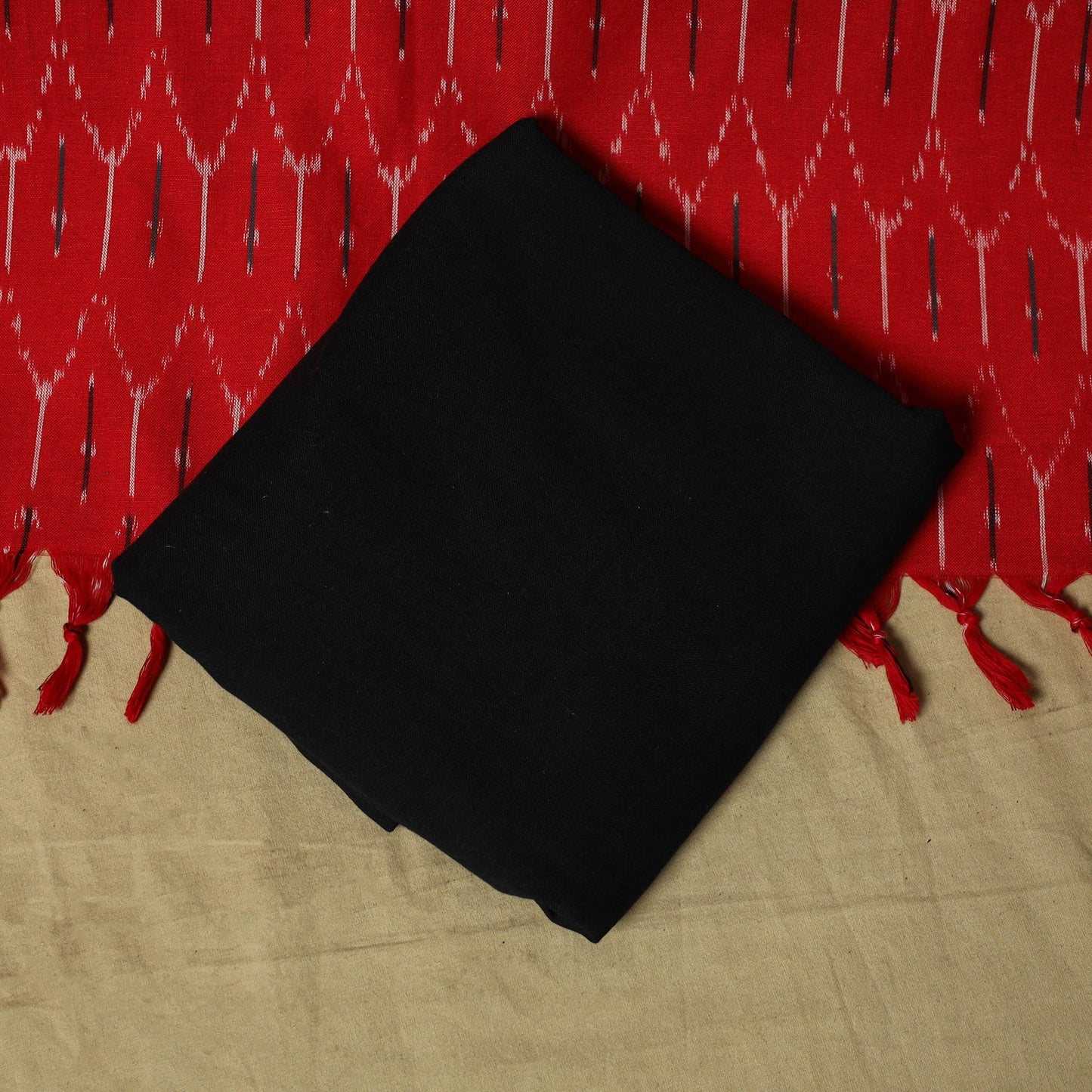 Pochampally ikat 3pc cotton unstitched dress material 40