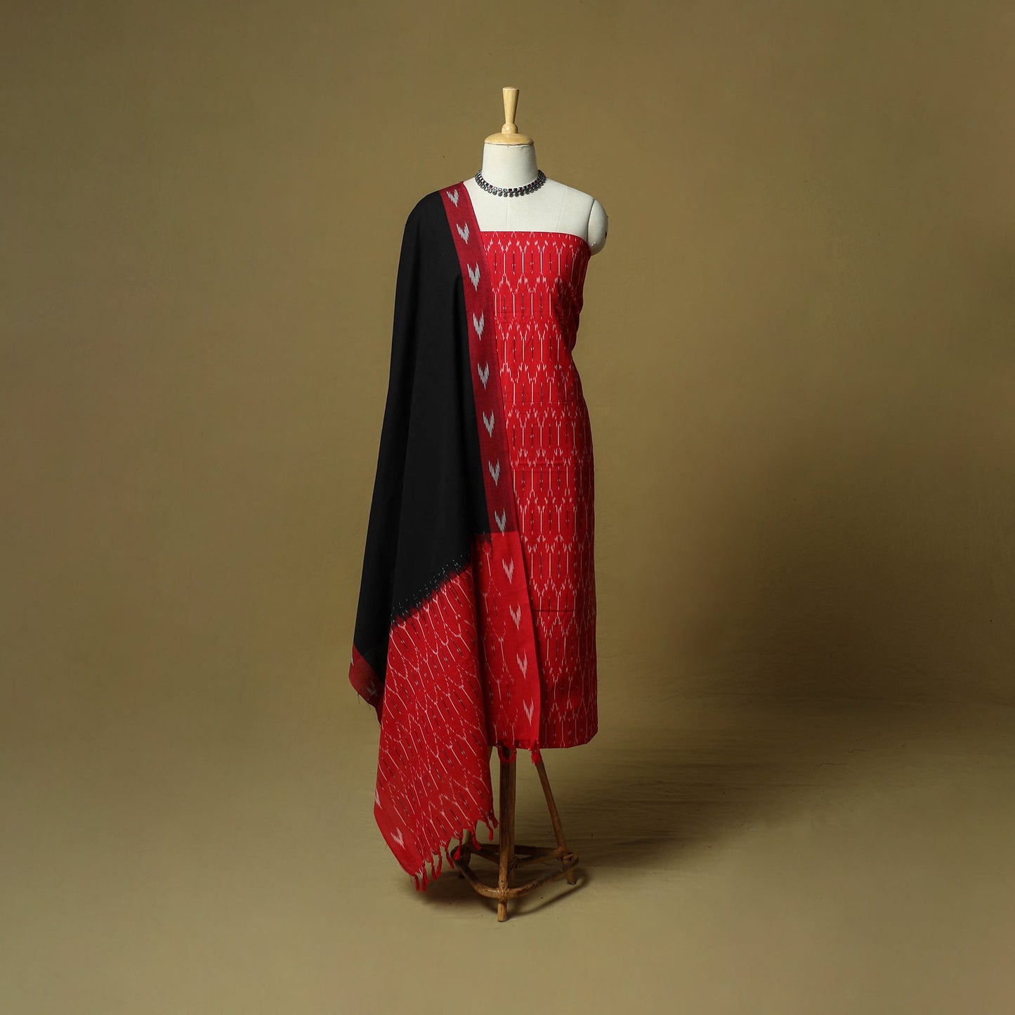 Pochampally ikat 3pc cotton unstitched dress material 40