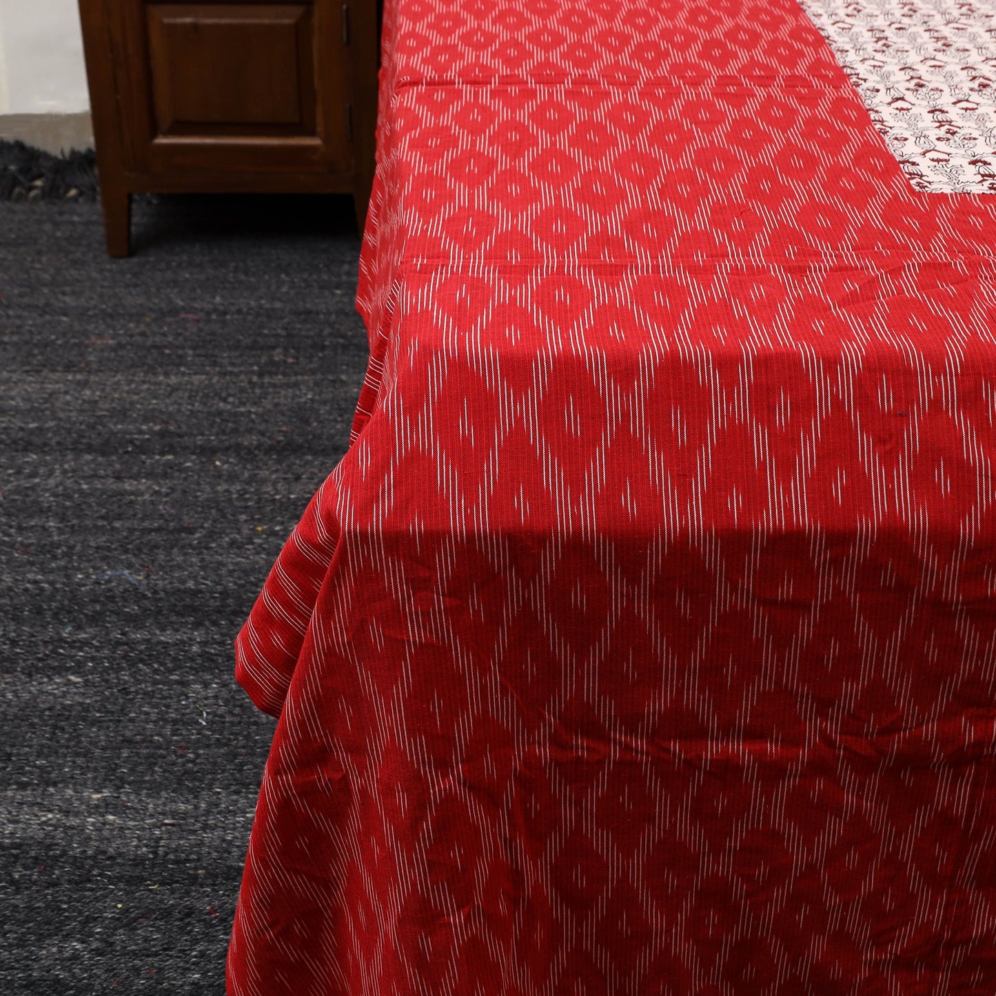 Pochampally Ikat with Bagh Patch Cotton Bedsheet Set