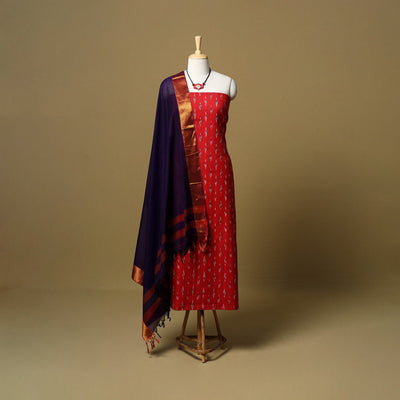 Pochampally ikat cotton 2pc unstitched dress material