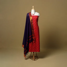 Pochampally ikat cotton 2pc unstitched dress material