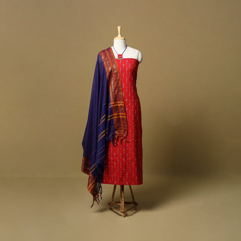 Pochampally ikat cotton 2pc unstitched dress material