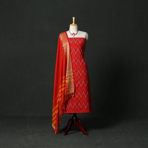 Pochampally ikat cotton 2pc unstitched dress material