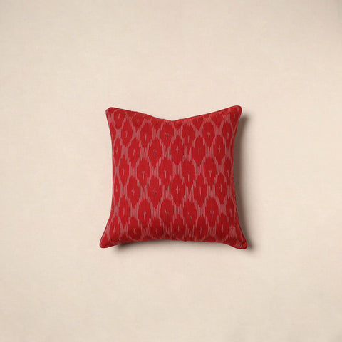 Red - pochampally ikat cotton cushion cover 03 - handcrafted