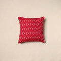 Red - pochampally ikat cotton cushion cover 04 - handcrafted