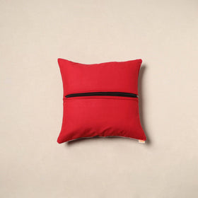 Red - pochampally ikat cotton cushion cover 04 - handcrafted
