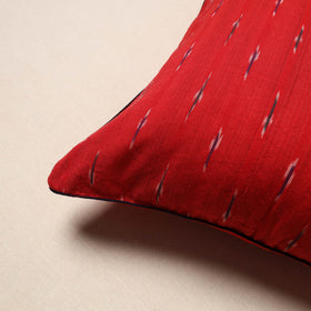 Red - pochampally ikat cotton cushion cover 10 - handcrafted