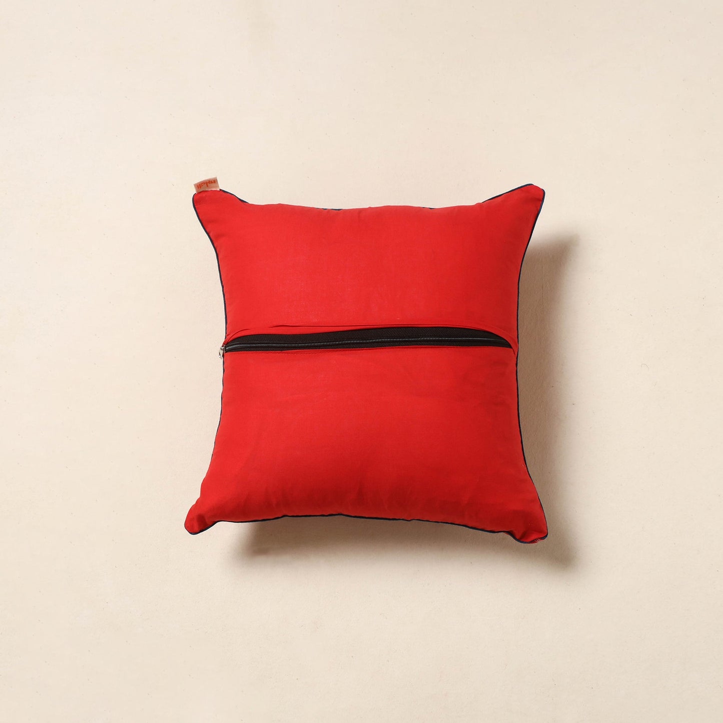 Red - pochampally ikat cotton cushion cover 50 - handcrafted