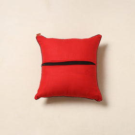 Red - pochampally ikat cotton cushion cover 50 - handcrafted
