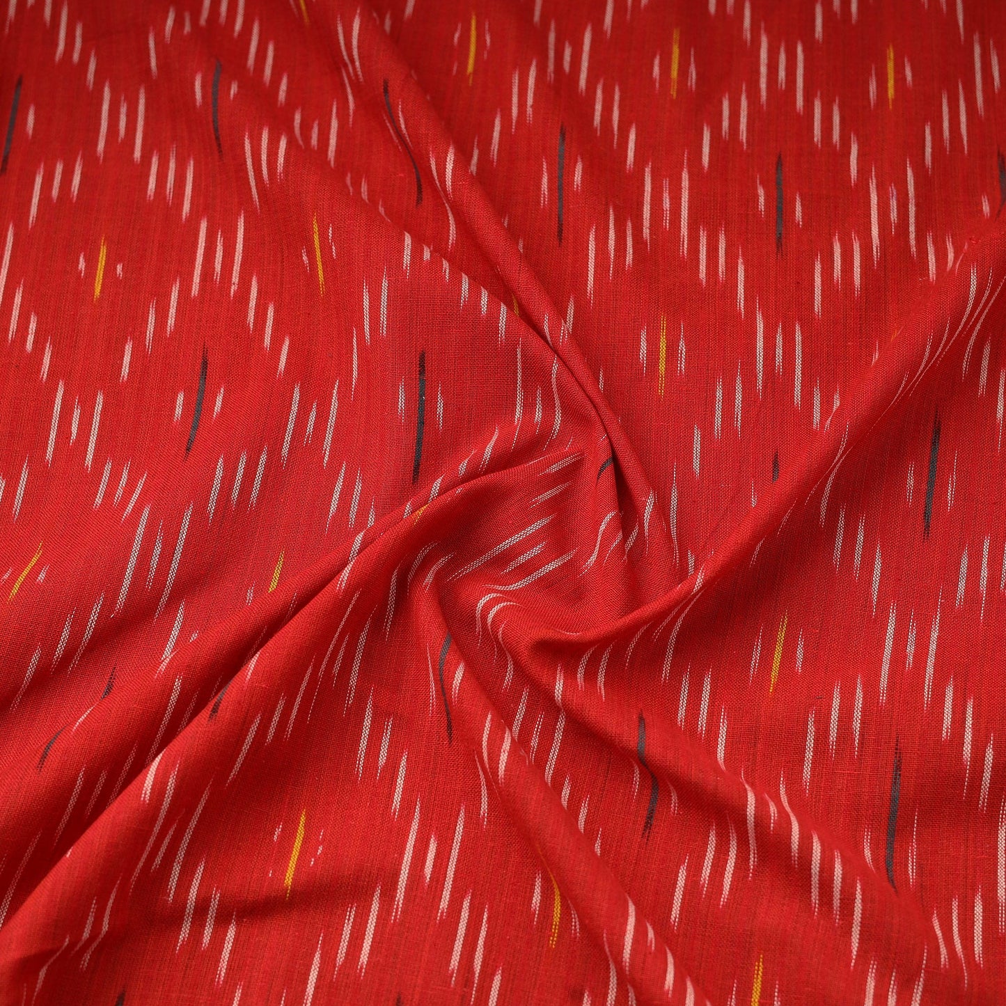 Red Pochampally Ikat Cotton Fabric