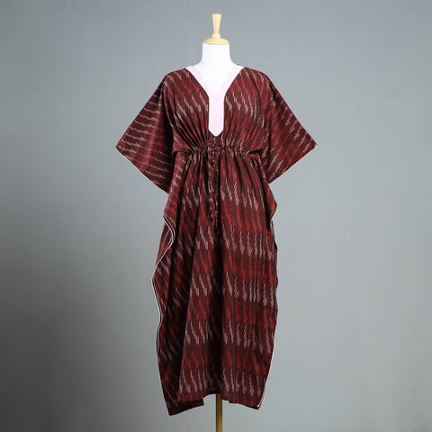  Pochampally Ikat Cotton Kaftan with Tie-Up Waist 