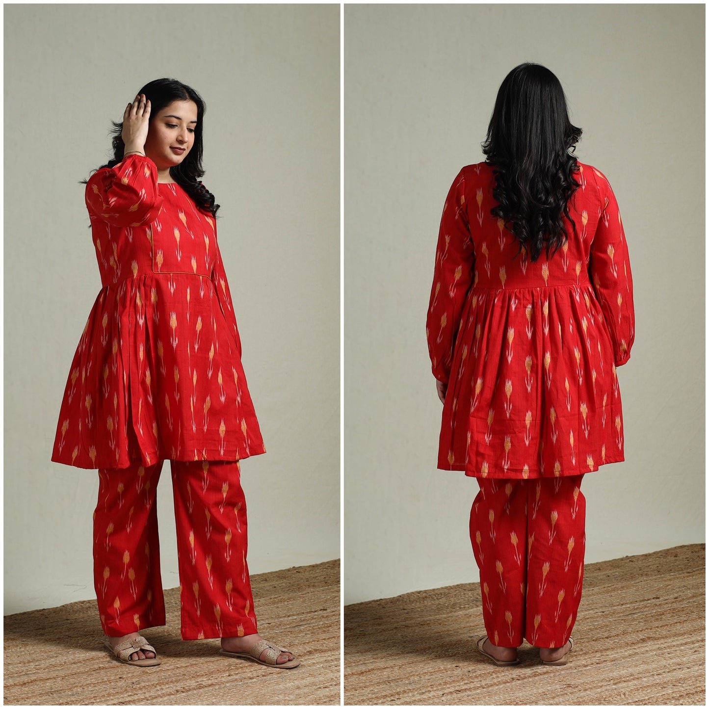 Pochampally ikat cotton co-ord set for women 01