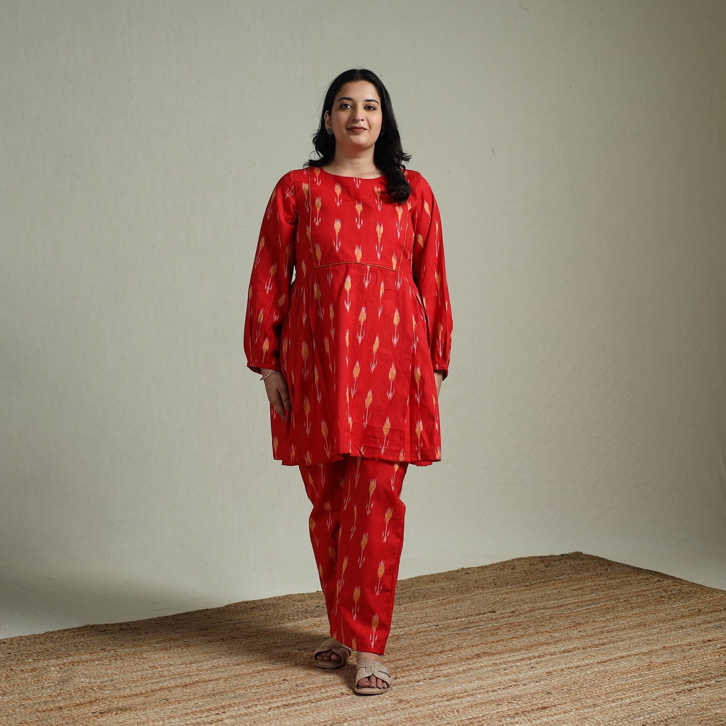 Pochampally ikat cotton co-ord set for women 01