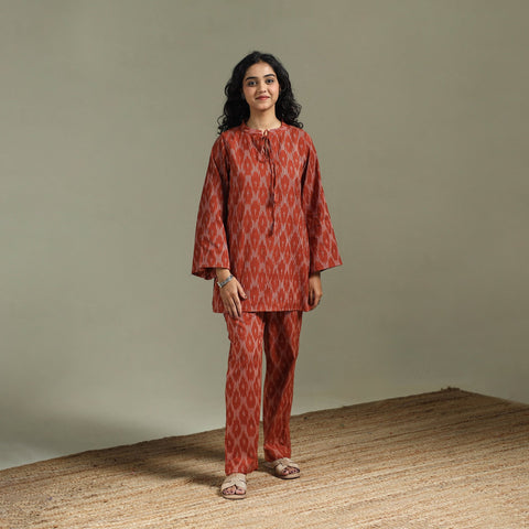 Pochampally ikat cotton co-ord set for women 20