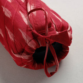 Red Pochampally Ikat Cotton Quilted Yoga Mat Bag 