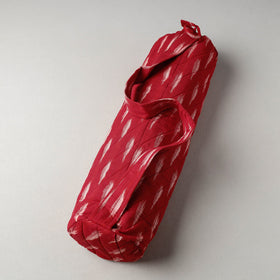 Red Pochampally Ikat Cotton Quilted Yoga Mat Bag 