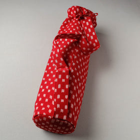 Red Pochampally Ikat Cotton Yoga Mat Bag 