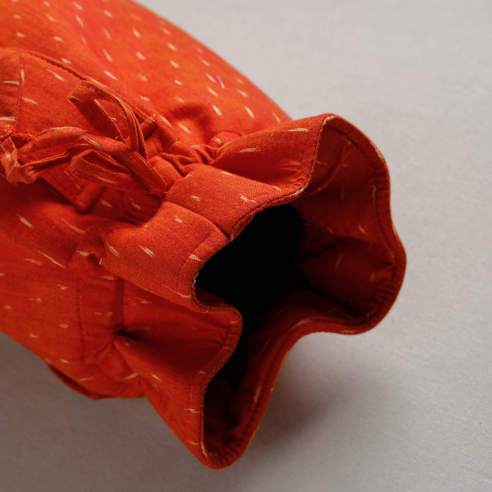 Red Pochampally Ikat Cotton Yoga Mat Bag 