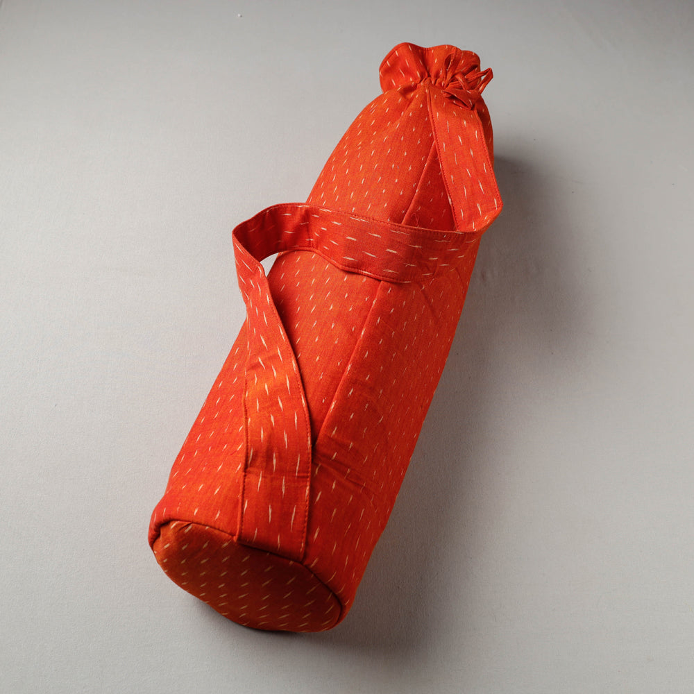 Red Pochampally Ikat Cotton Yoga Mat Bag 