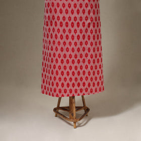 Red Pochampally Ikat Handloom Dress Material with Jewellery Set