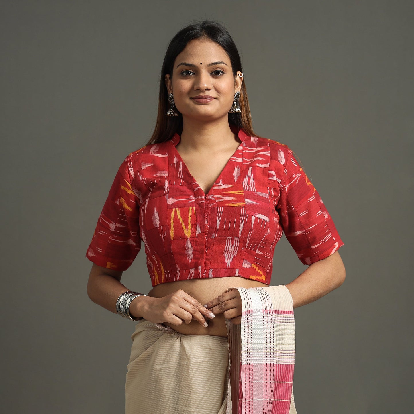 Pochampally Ikat Stitched Blouse
