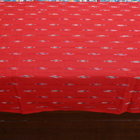 Red Pochampally Ikat with Sanganeri Patch Cotton Bedsheet Set