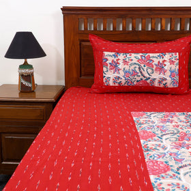 Pochampally Ikat with Sanganeri Patch Cotton Bedsheet Set