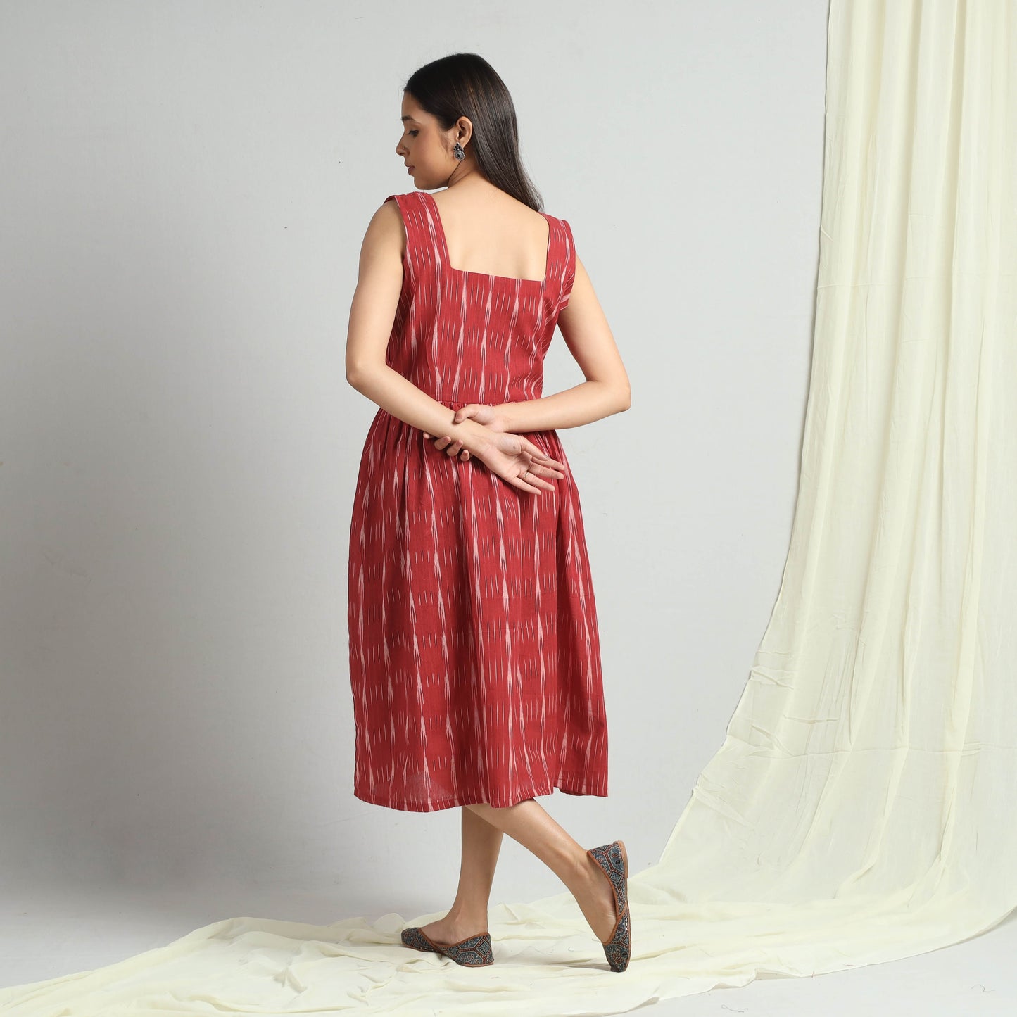  Pochampally Ikat Weave Cotton Dress 