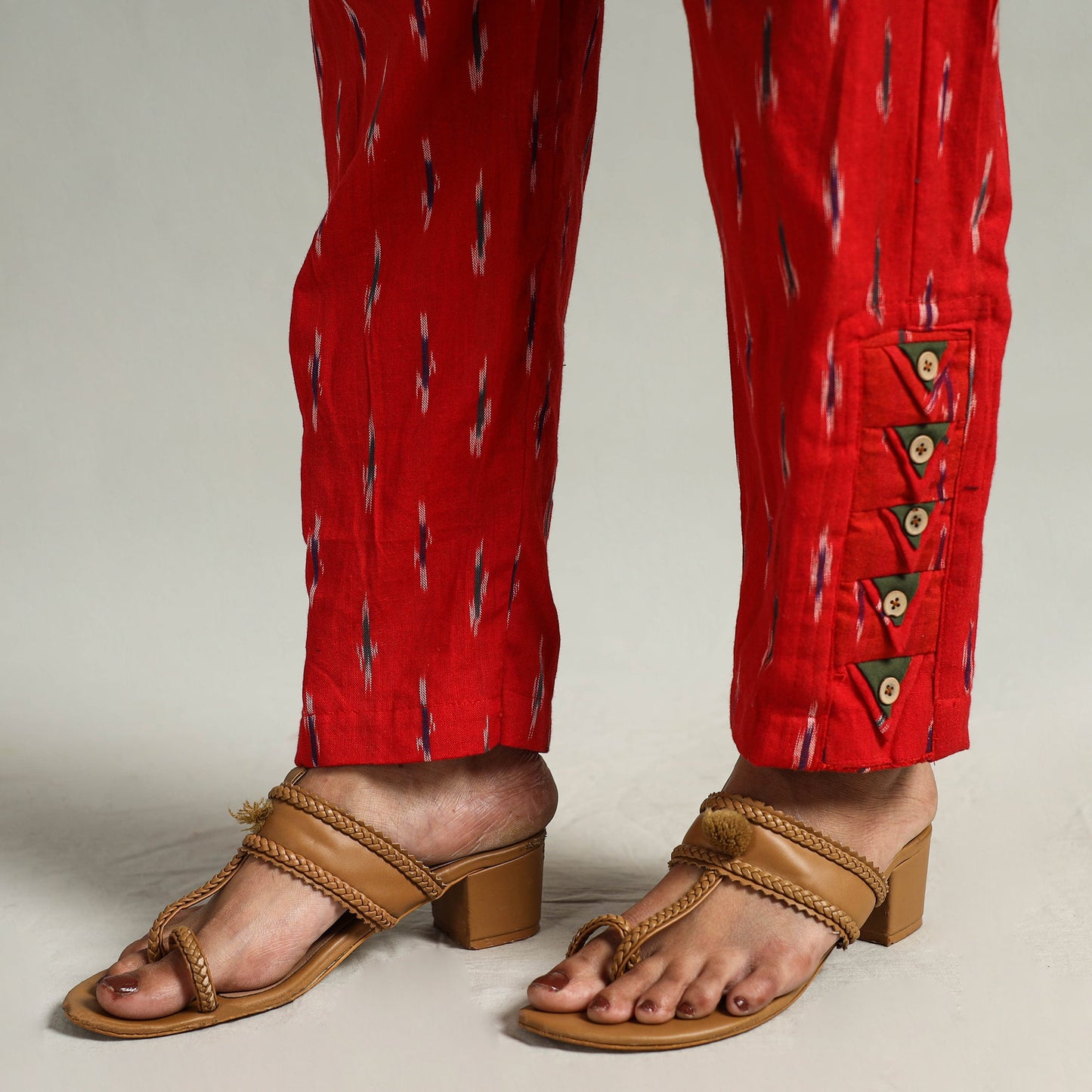  Pochampally Ikat Weave Cotton Elasticated Pant 03 