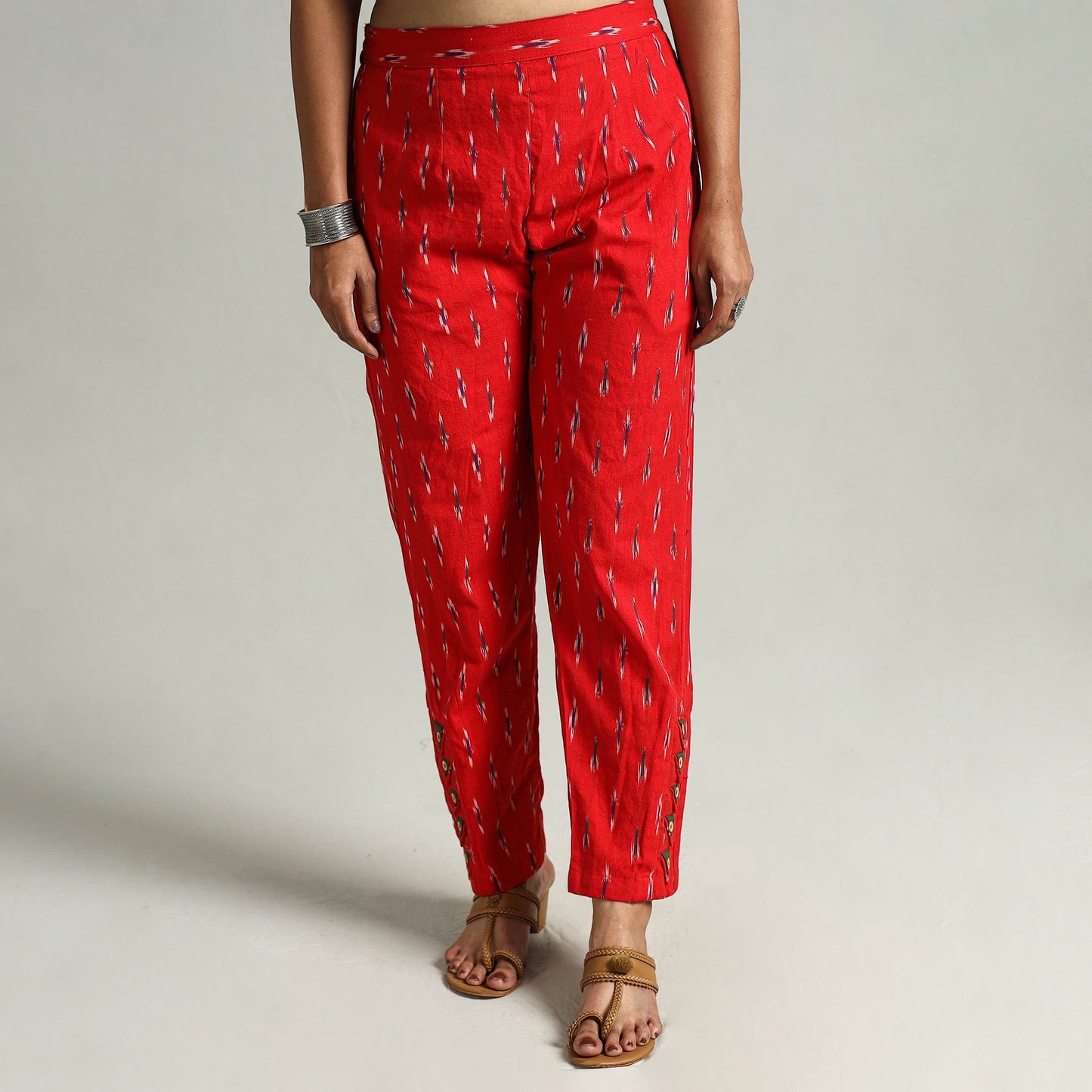  Pochampally Ikat Weave Cotton Elasticated Pant 03 