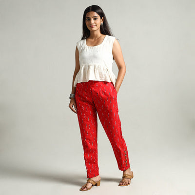  Pochampally Ikat Weave Cotton Elasticated Pant 03 