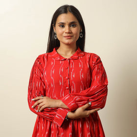 Buy Pochampally Ikat Weave Cotton Flared Dress 08 Online l iTokri.com